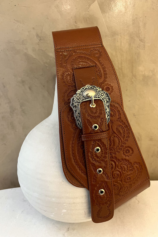 Cinturón Cincelado - Camel