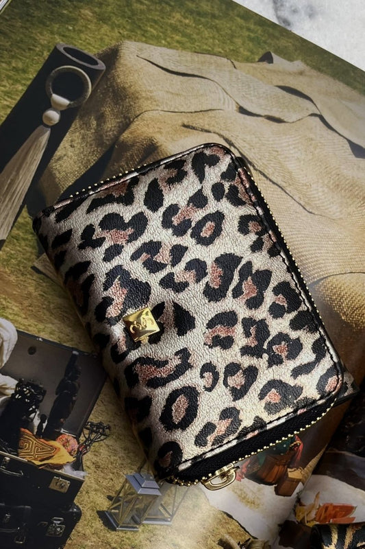 Cartera Chica - Cheetah Platino - Carolina Crowley Collection