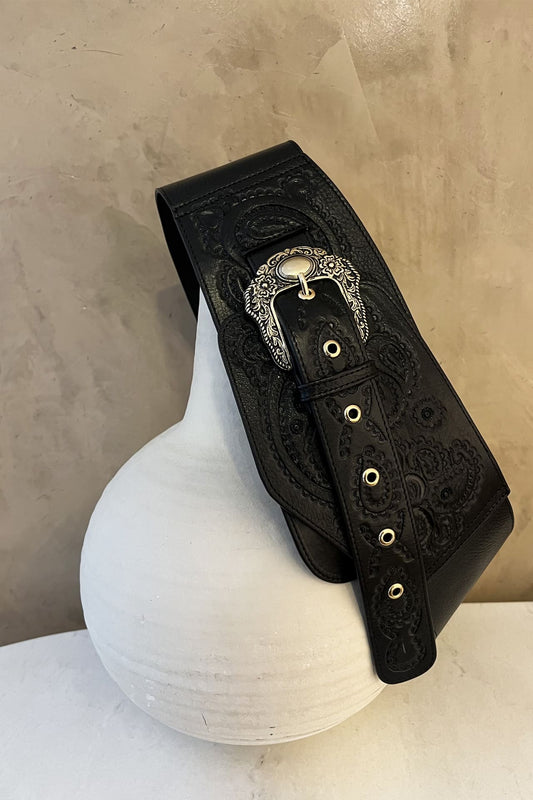 Cinturón Cincelado - Negro