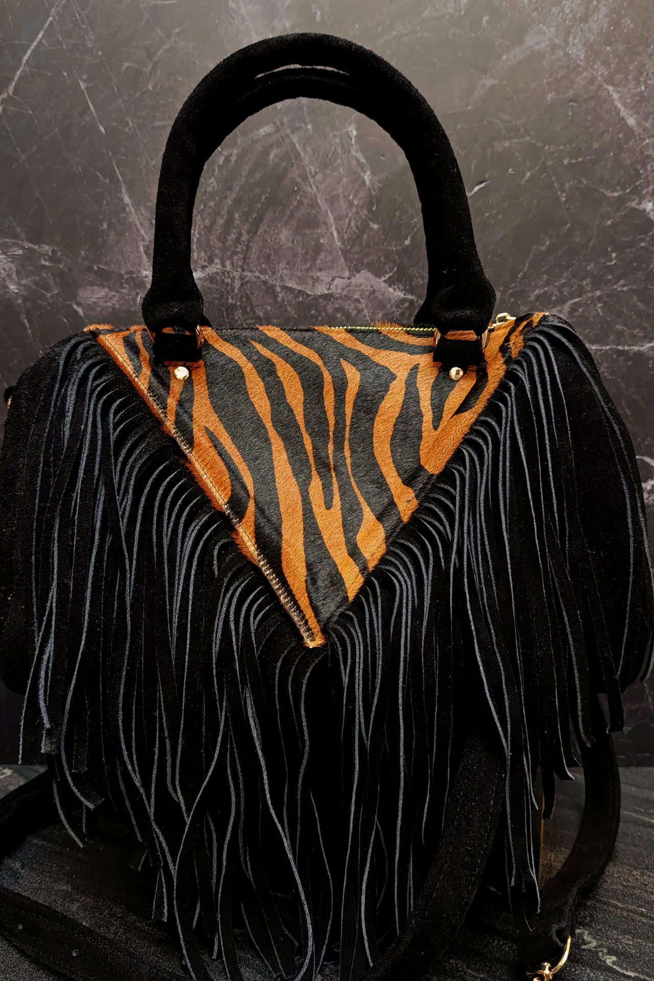 Luxury Bag - Negro/Cebra Barbas