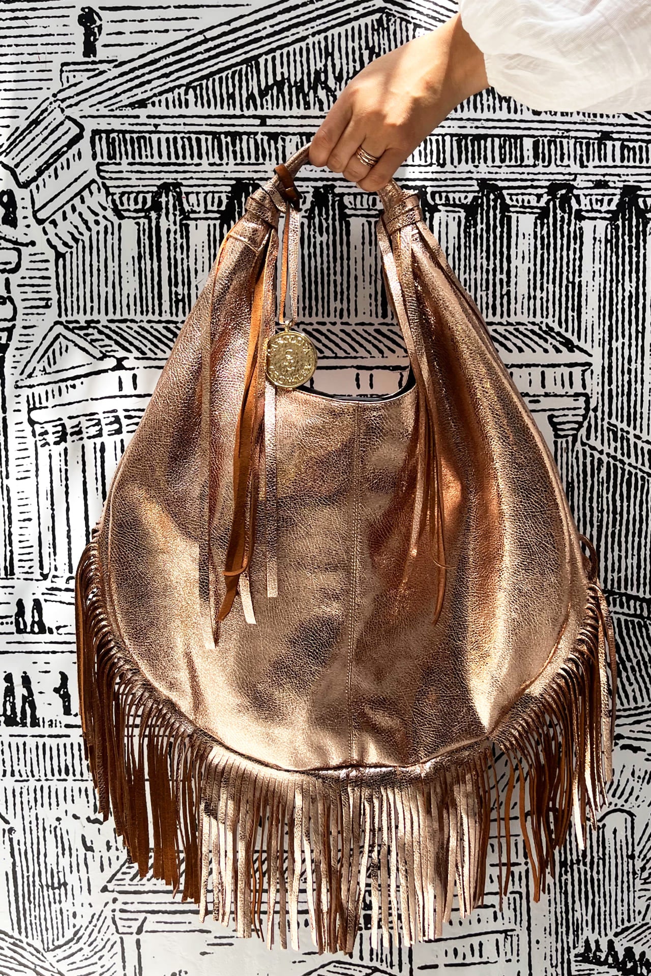 Hobo Bag Exclusiva - Oro Rosado Barbas