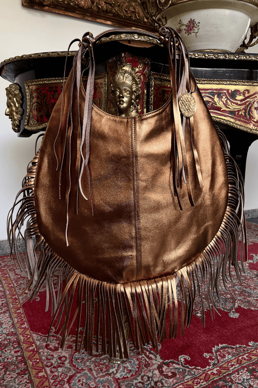 Hobo Bag Con Barbas - Cobre