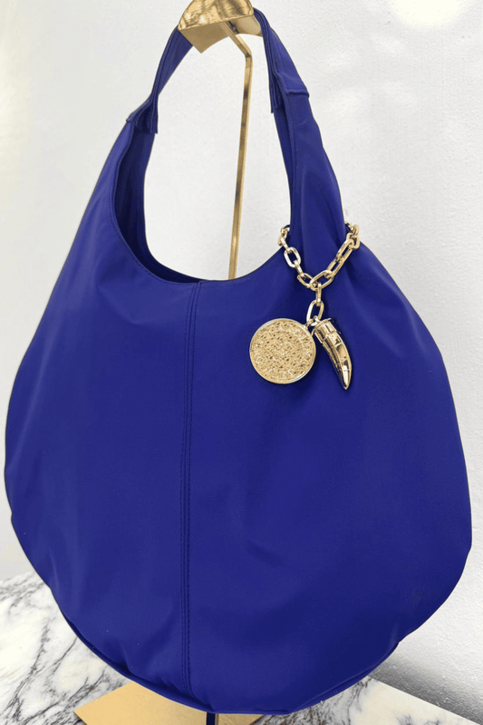 Hobo Bag Gabardina - Azul Eléctrico