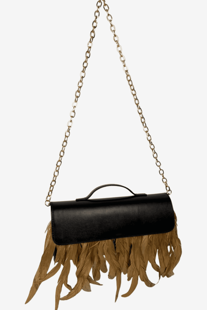 Feather Clutch - Negro