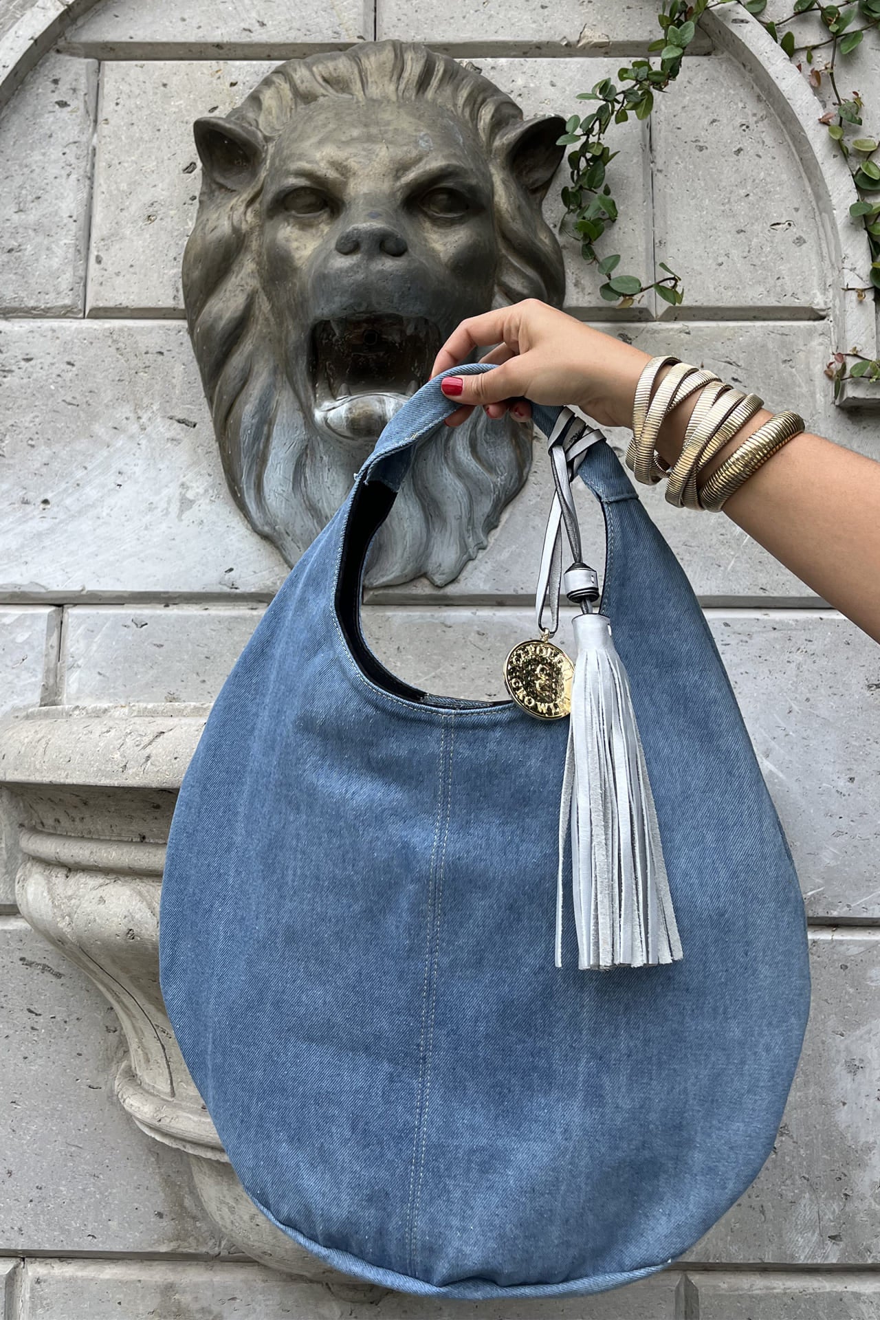 Hobo Bag Mezclilla - Clara/Plata