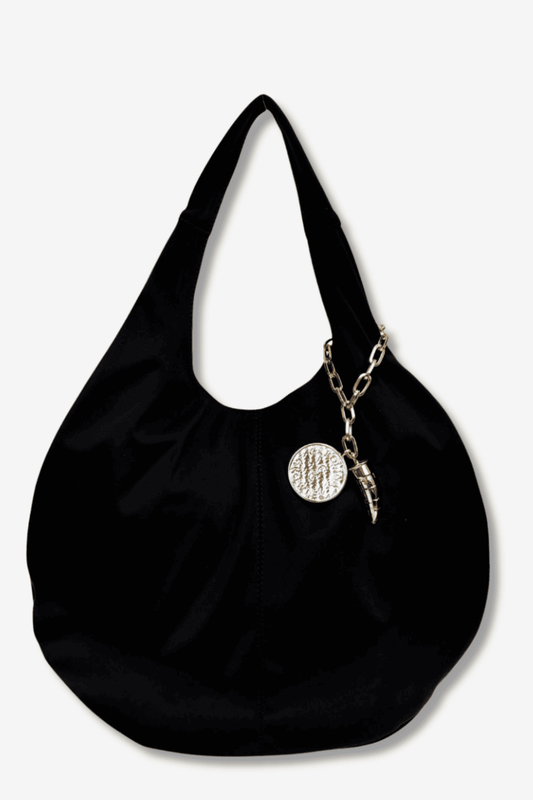 Hobo Bag Gabardina - Negro