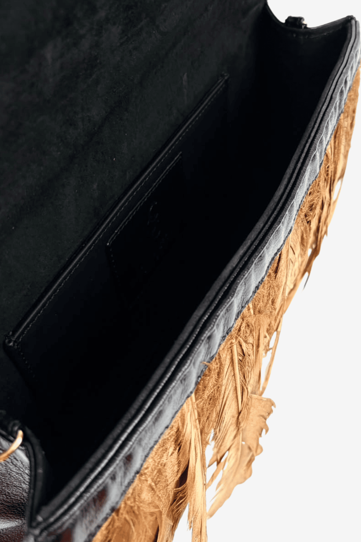 Feather Clutch - Negro