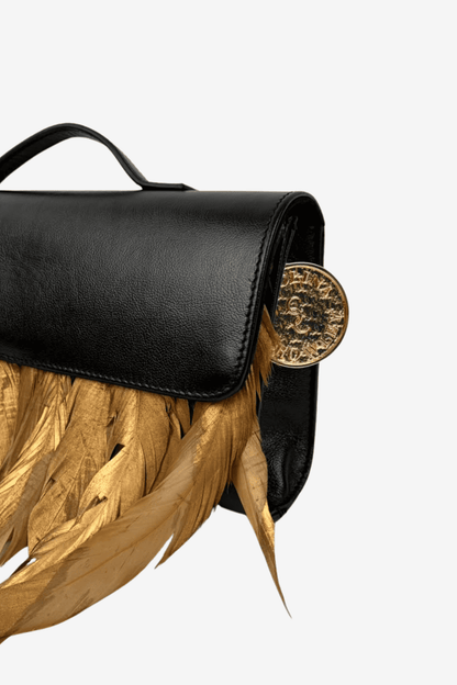 Feather Clutch - Negro