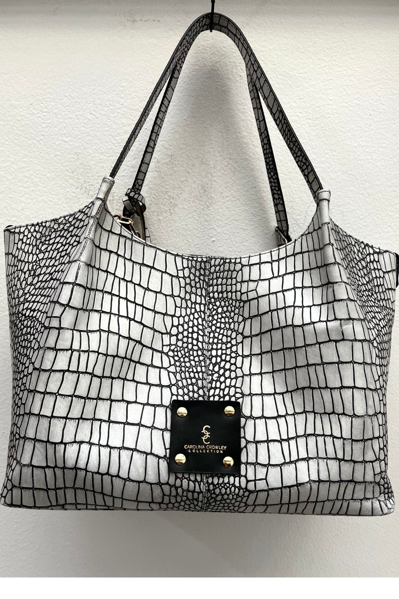 Tote - Croco Blanco y negro