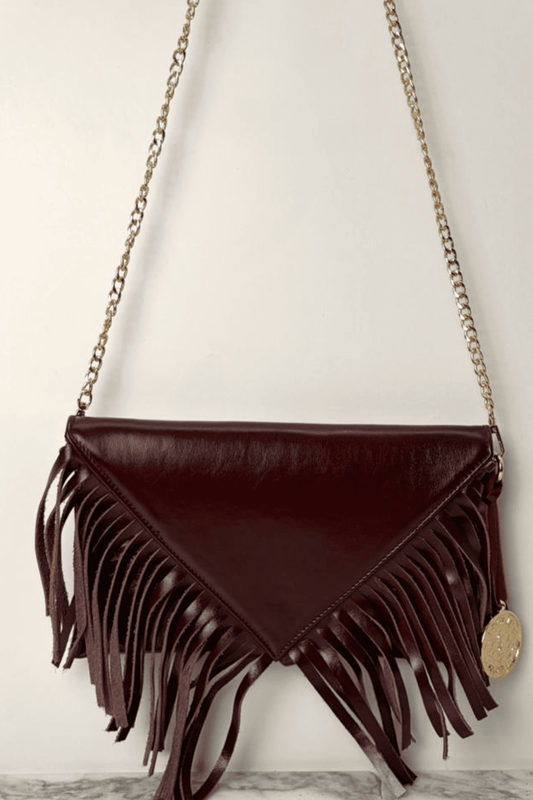 Icon Clutch Con Barbas - Vino Oscuro