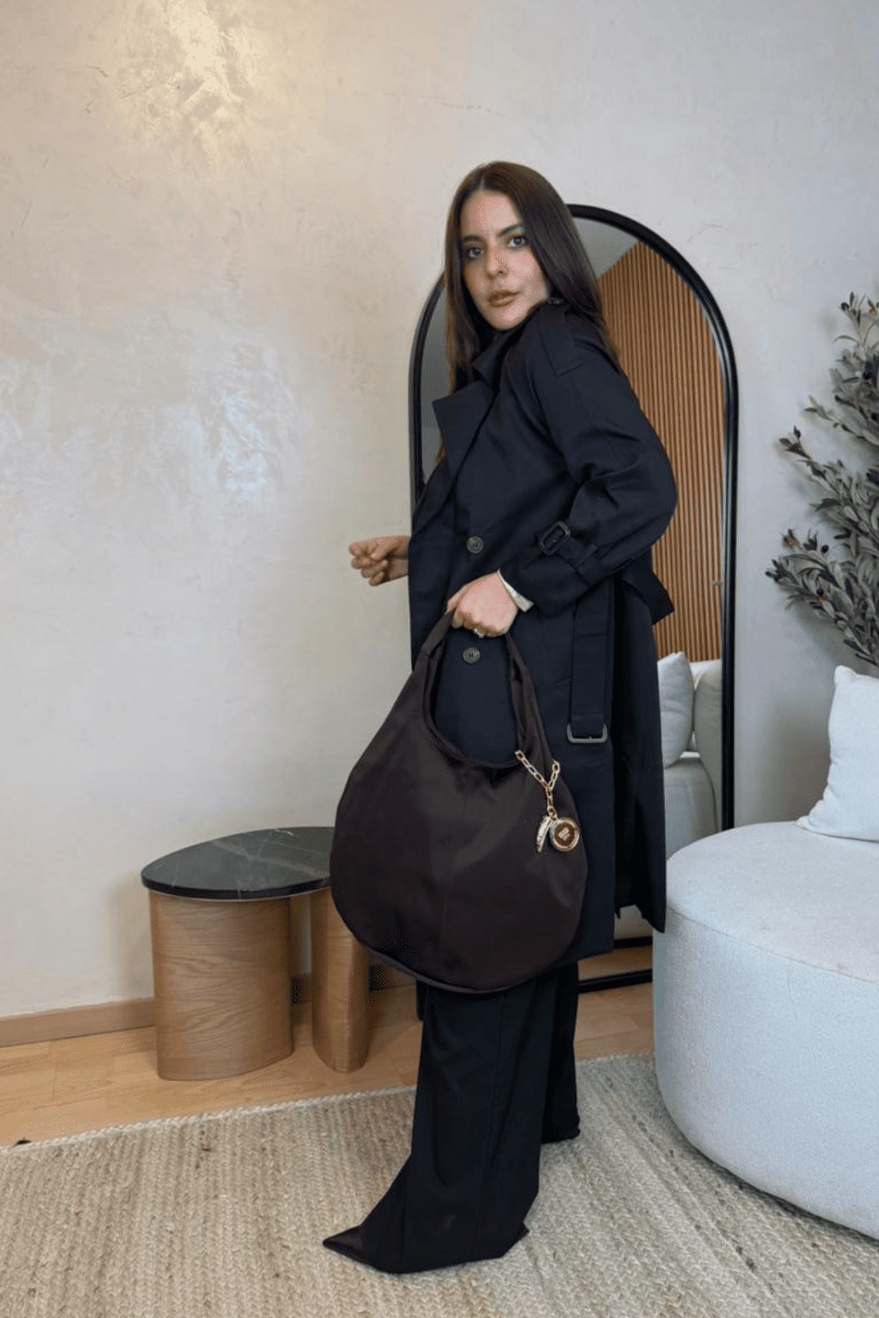 Hobo Bag Gabardina - Moka