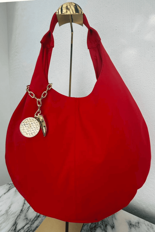 Hobo Bag Gabardina - Rojo