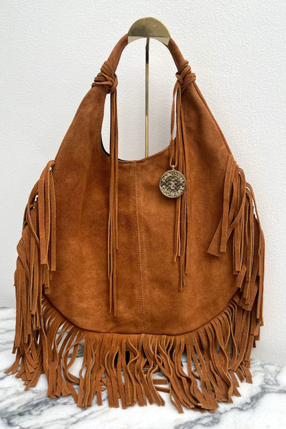Hobo Bag Gamuza - Camel Barbas