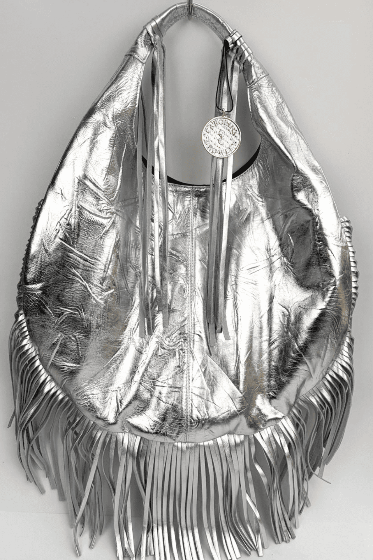 Hobo Bag Con Barbas - Plata