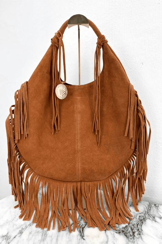 Hobo Bag Gamuza - Camel Barbas