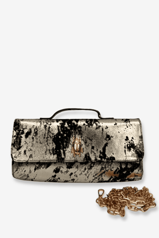 Clutch Amore - Plata/Negro Escarabajo