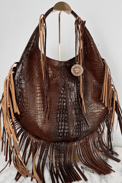 Hobo Bag Croco - Moka Barbas