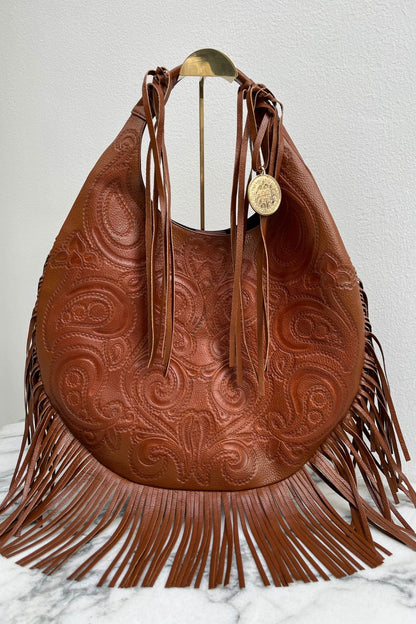 Hobo Bag Cincelada - Camel Barbas