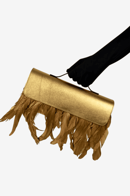 Feather Clutch - Oro