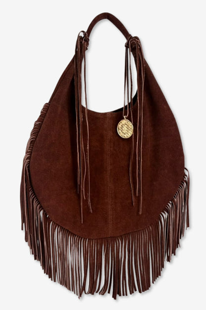 Hobo Bag Gamuza - Moka Barbas