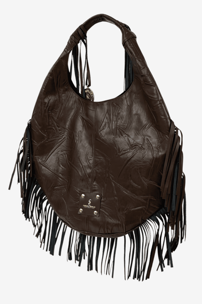 Hobo Bag Con Barbas - Moka