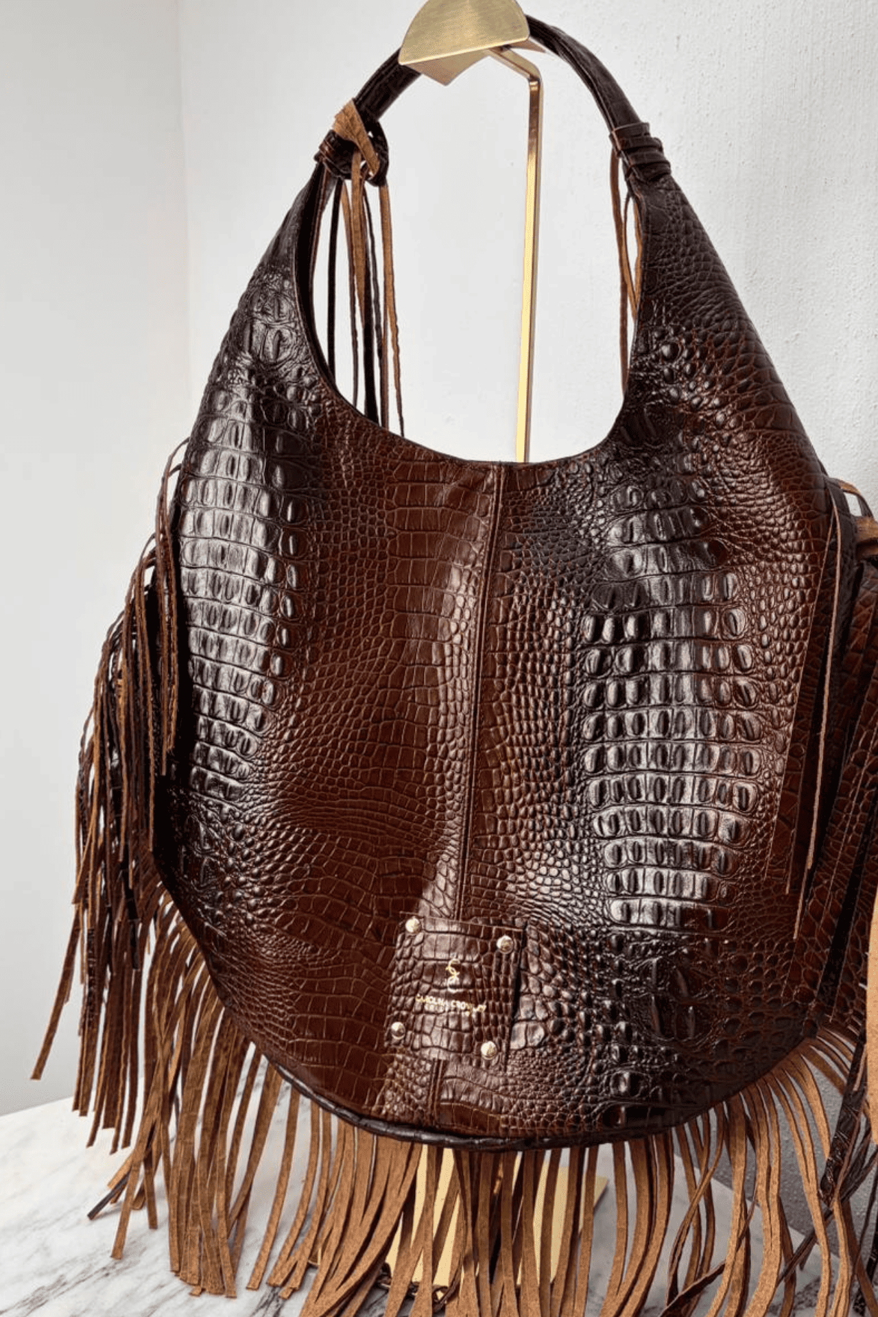 Hobo Bag Croco - Moka Barbas