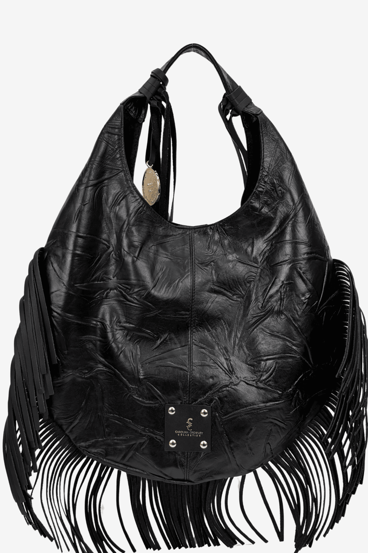 Hobo Bag Con Barbas - Negro