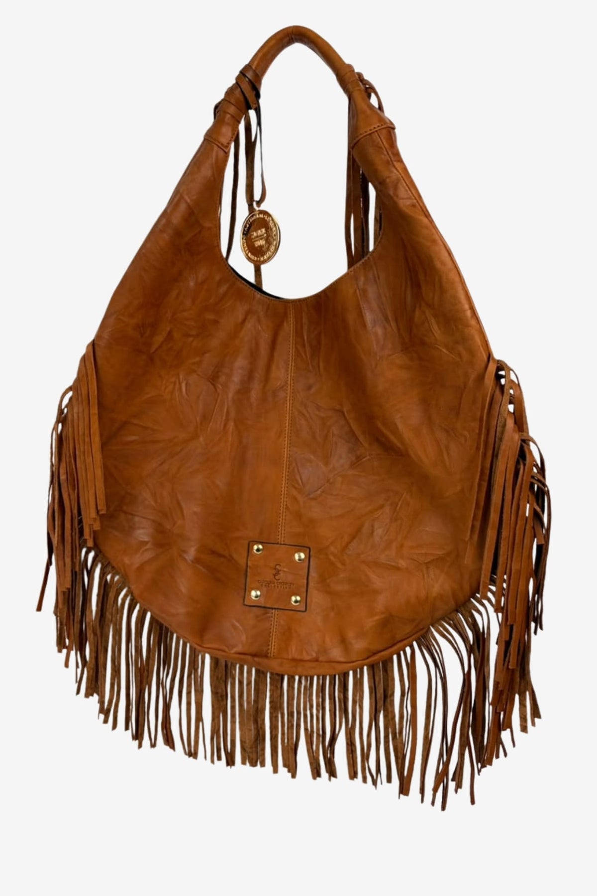 Hobo Bag Con Barbas - Camel
