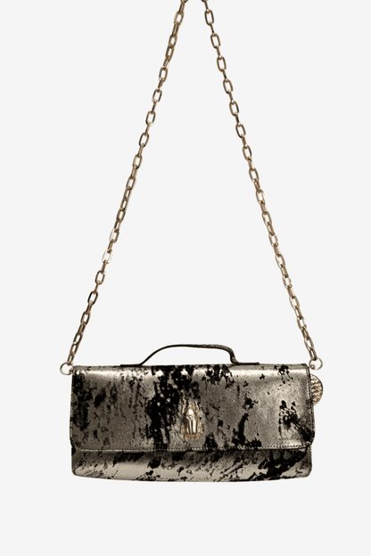 Clutch Amore - Plata/Negro Escarabajo