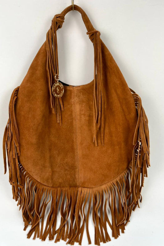 Hobo Bag Gamuza - Camel Barbas