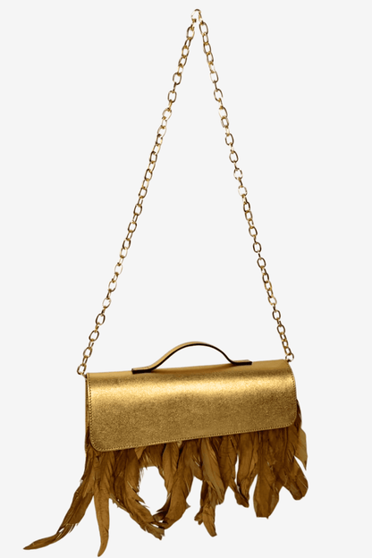 Feather Clutch - Oro