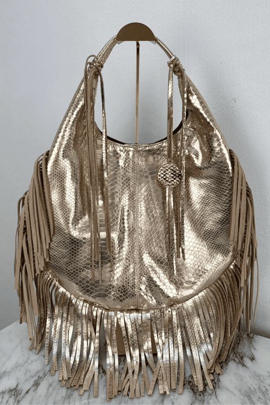 Hobo Bag Croco - Platino Barbas