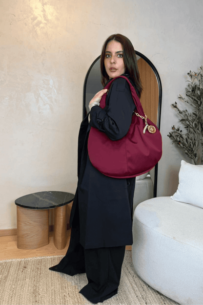 Hobo Bag Gabardina - Vino