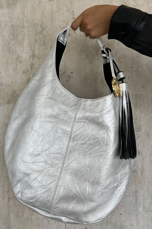 Hobo Bag - Plata Plisada