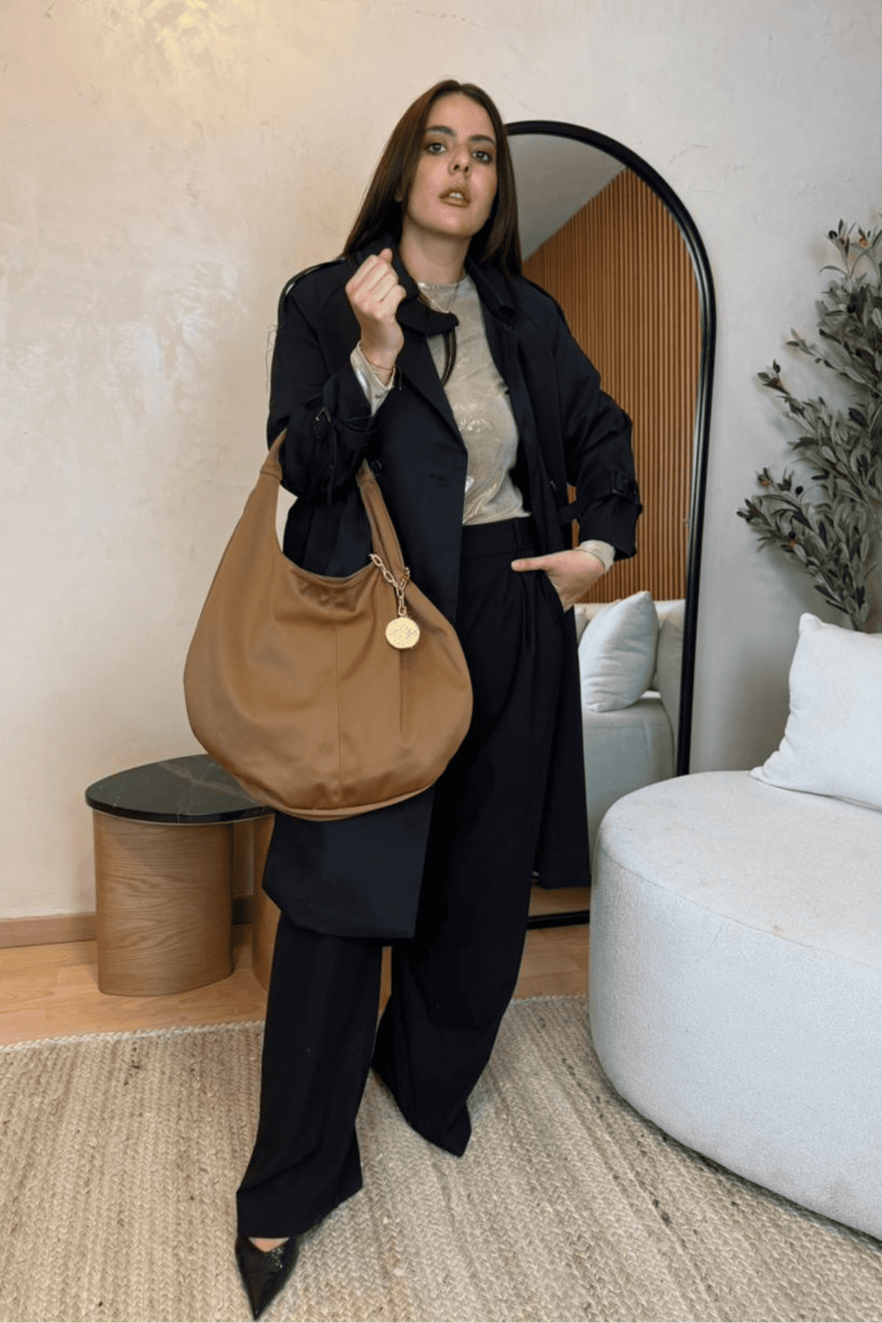 Hobo Bag Gabardina - Camel