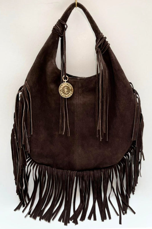 Hobo Bag Gamuza - Moka Barbas