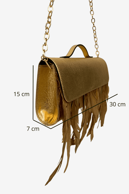 Feather Clutch - Oro