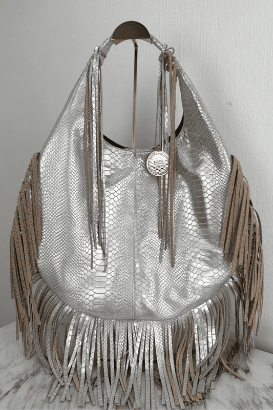 Hobo Bag Croco - Plata Barbas