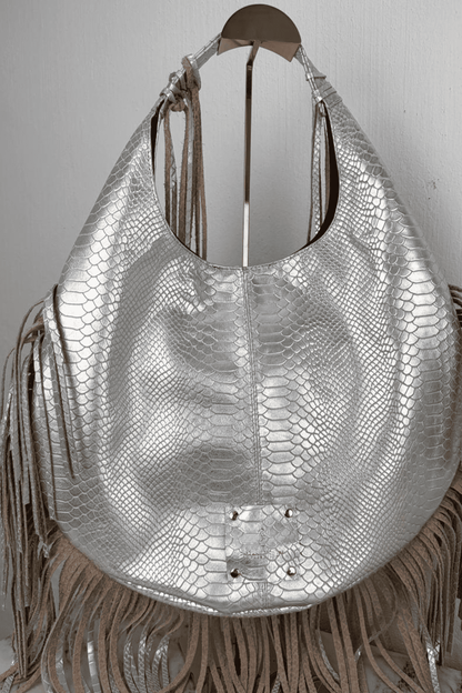 Hobo Bag Croco - Plata Barbas