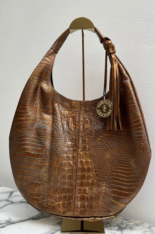 Hobo Bag Croco - Ocre