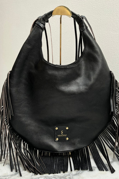 Hobo Bag Cincelada - Negro Barbas