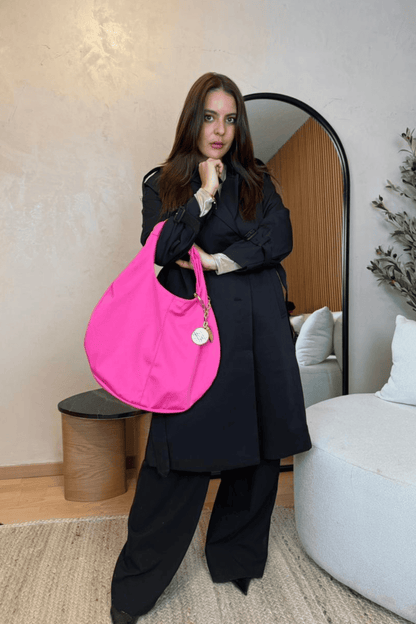 Hobo Bag Gabardina - Rosa