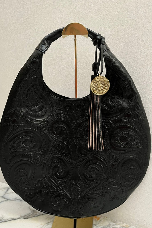 Hobo Bag Cincelada - Negro