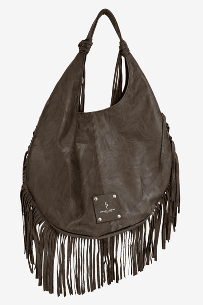 Hobo Bag Con Barbas - Moka