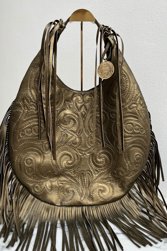 Hobo Bag Cincelada - Ocre Barbas