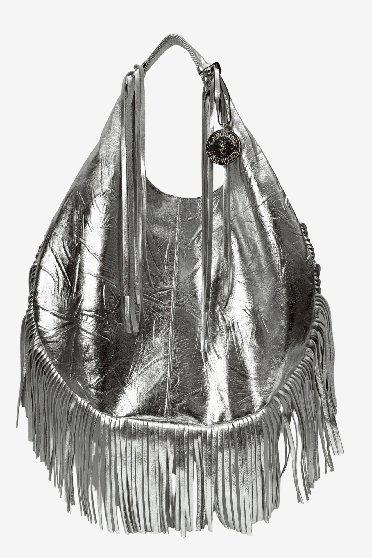 Hobo Bag Con Barbas - Plata