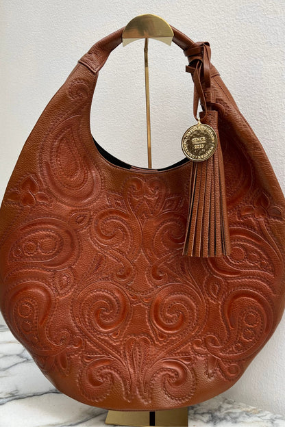 Hobo Bag Cincelada - Camel