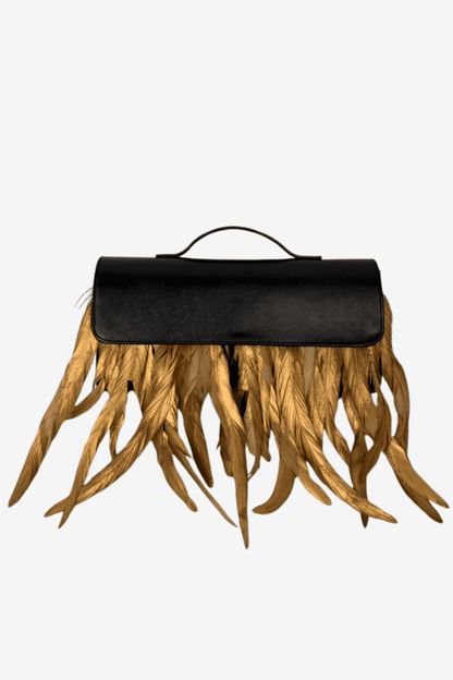 Feather Clutch - Negro