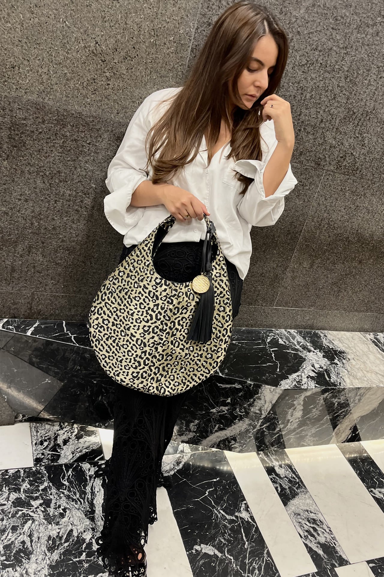 Hobo Bag Tela - Cheeta Oro