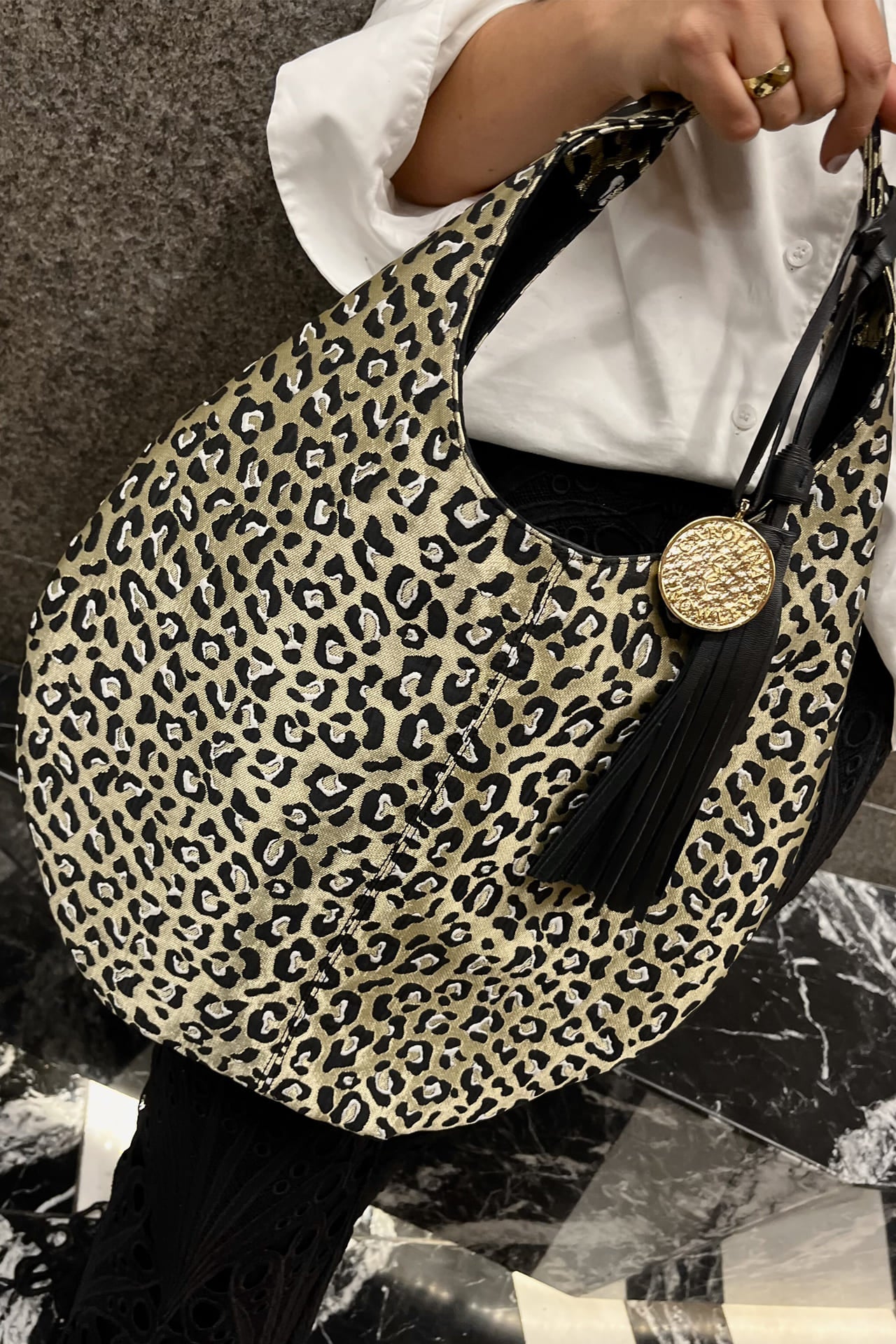 Hobo Bag Tela - Cheeta Oro